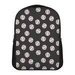 Black Baseball Pattern Print Casual Backpack