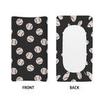Black Baseball Pattern Print Changing Pad Cover
