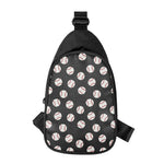 Black Baseball Pattern Print Chest Bag