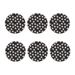 Black Baseball Pattern Print Coaster Set