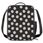 Black Baseball Pattern Print Crossbody Lunch Bag