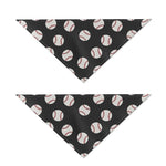 Black Baseball Pattern Print Dog Bandana