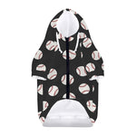 Black Baseball Pattern Print Dog Zip Up Hoodie