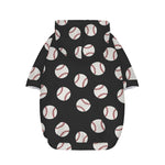 Black Baseball Pattern Print Dog Zip Up Hoodie