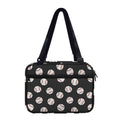 Black Baseball Pattern Print Double Strap Bible Bag