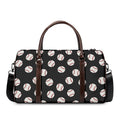Black Baseball Pattern Print Duffel Bag