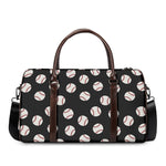 Black Baseball Pattern Print Duffle Bag