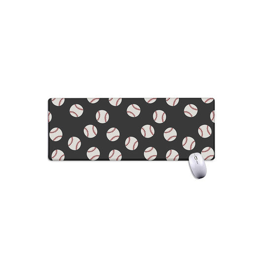 Black Baseball Pattern Print Extended Mouse Pad