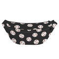 Black Baseball Pattern Print Fanny Pack