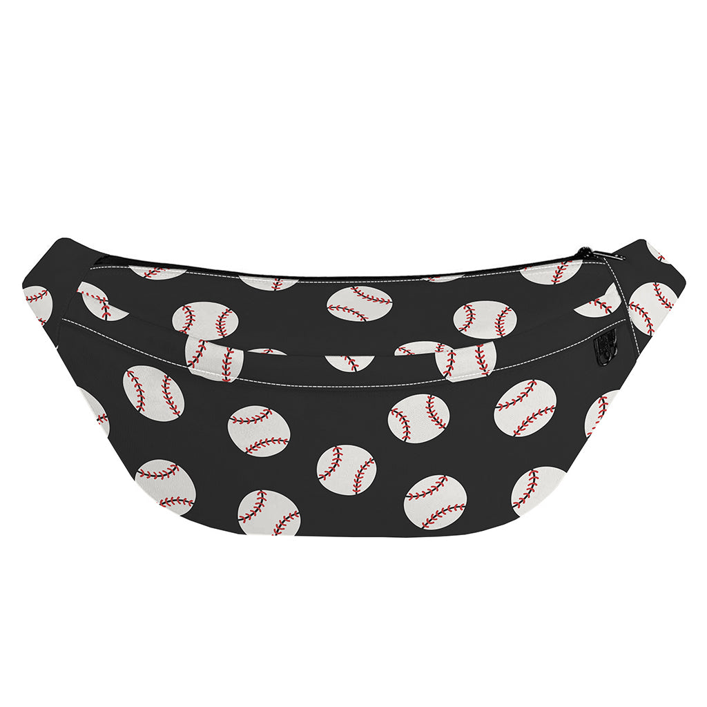 Black Baseball Pattern Print Fanny Pack