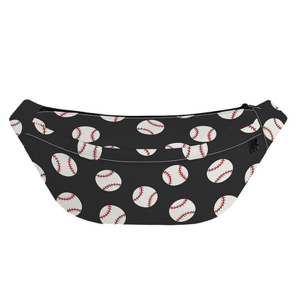 Black Baseball Pattern Print Fanny Pack