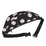 Black Baseball Pattern Print Fanny Pack