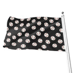 Black Baseball Pattern Print Flag