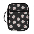 Black Baseball Pattern Print Front Pocket Bible Bag