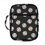 Black Baseball Pattern Print Front Pocket Bible Bag