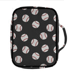 Black Baseball Pattern Print Front Pocket Bible Bag
