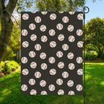 Black Baseball Pattern Print Garden Flag