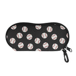 Black Baseball Pattern Print Glasses Case