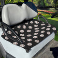 Black Baseball Pattern Print Golf Cart Seat Cover