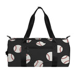 Black Baseball Pattern Print Gym Bag