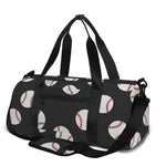 Black Baseball Pattern Print Gym Bag