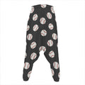 Black Baseball Pattern Print Hammer Pants