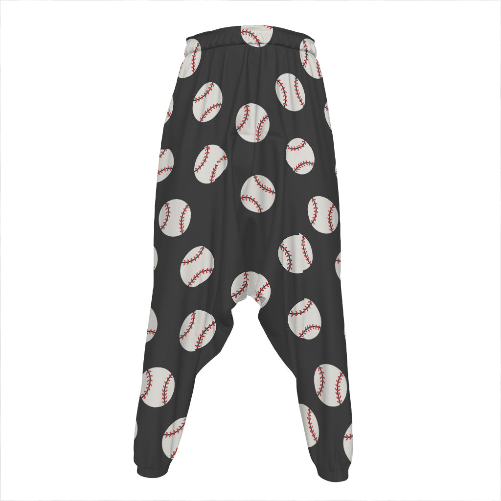 Black Baseball Pattern Print Hammer Pants
