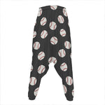 Black Baseball Pattern Print Hammer Pants