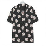 Black Baseball Pattern Print Hawaiian Shirt