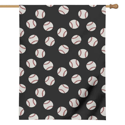 Black Baseball Pattern Print House Flag