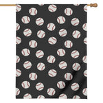 Black Baseball Pattern Print House Flag
