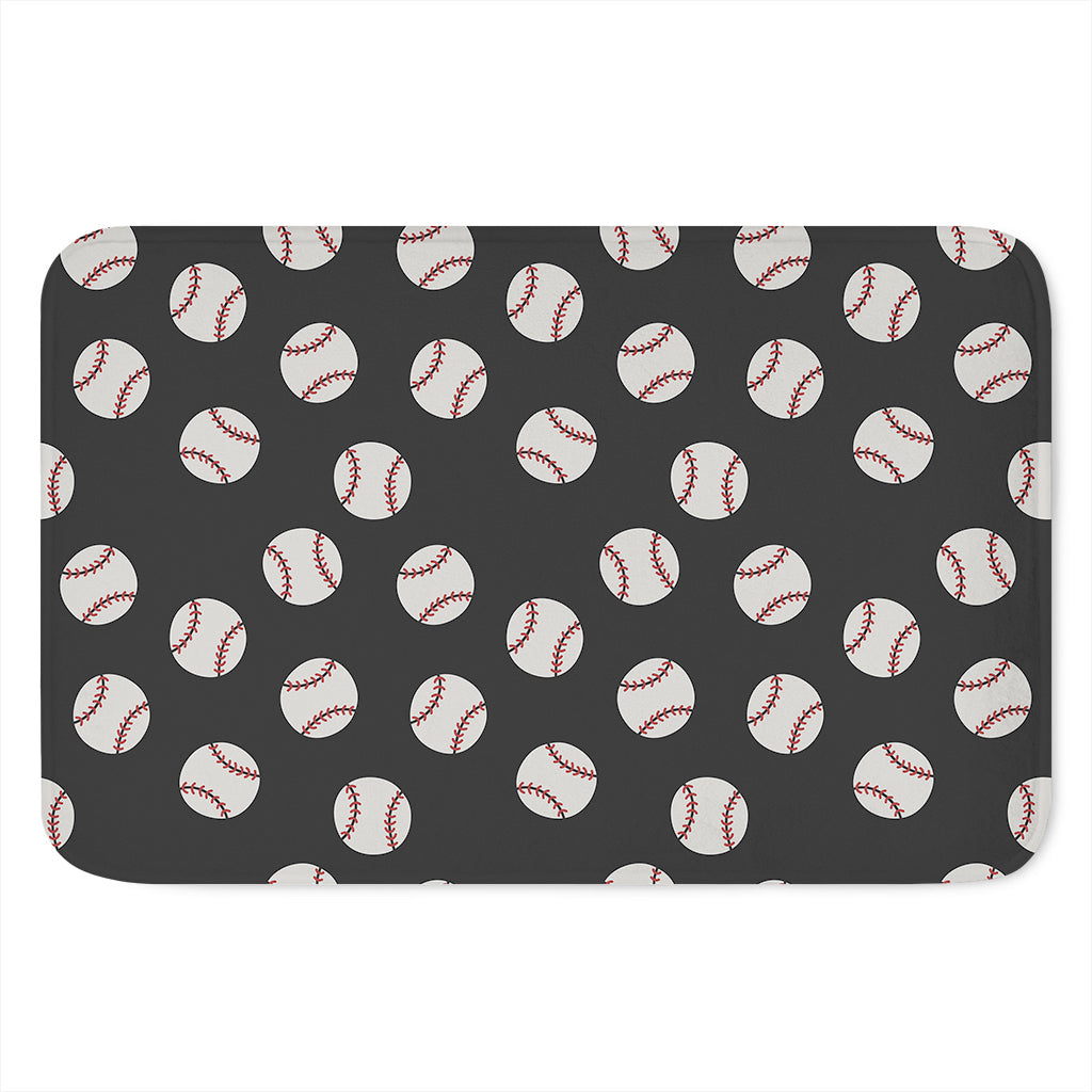 Black Baseball Pattern Print Indoor Door Mat