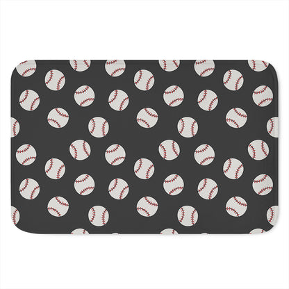 Black Baseball Pattern Print Indoor Door Mat