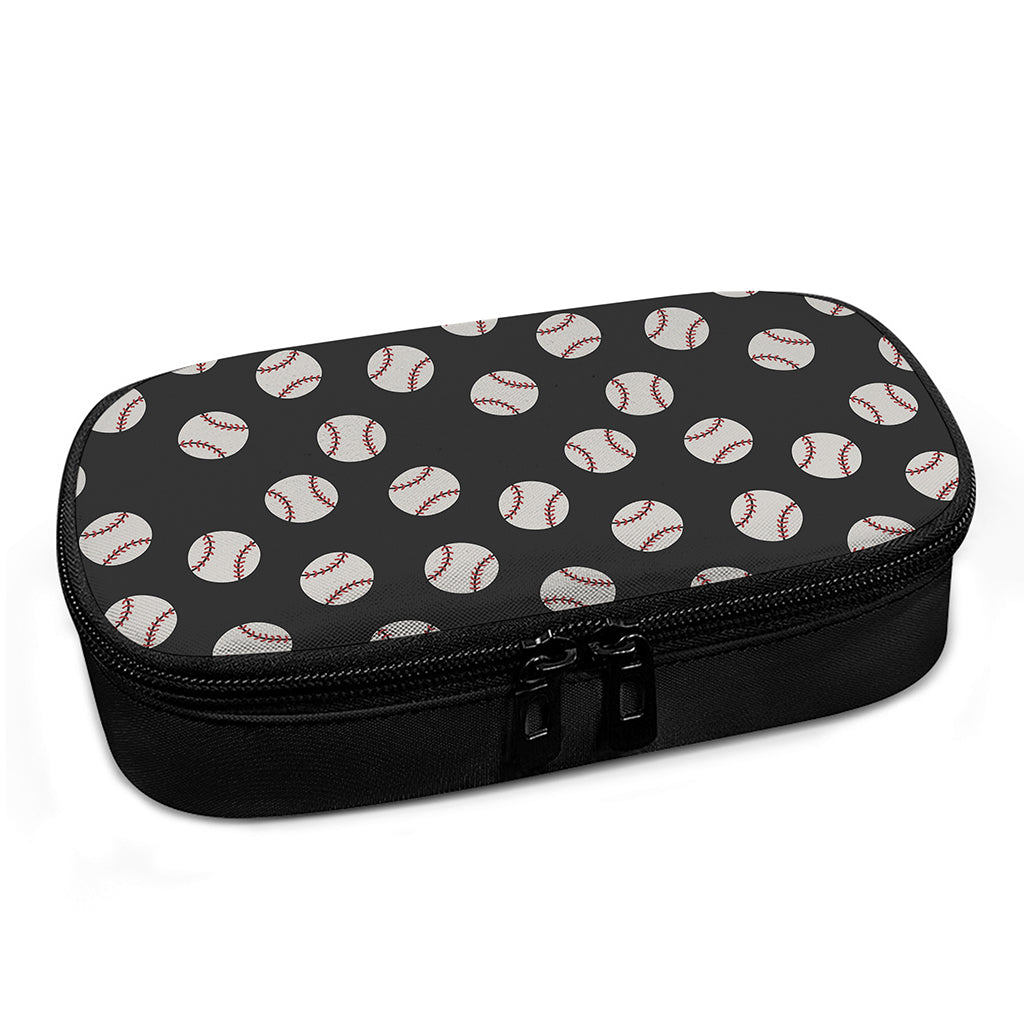 Black Baseball Pattern Print Insulin Cooler Travel Case