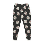 Black Baseball Pattern Print Jogger Pants