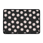 Black Baseball Pattern Print Kitchen Mat