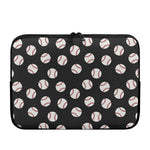 Black Baseball Pattern Print Laptop Sleeve