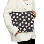 Black Baseball Pattern Print Laptop Sleeve
