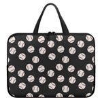 Black Baseball Pattern Print Laptop Sleeve With Handle