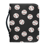 Black Baseball Pattern Print Leather Bible Cover