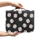 Black Baseball Pattern Print Leather Bible Cover