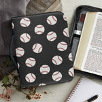 Black Baseball Pattern Print Leather Bible Cover