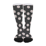 Black Baseball Pattern Print Long Socks