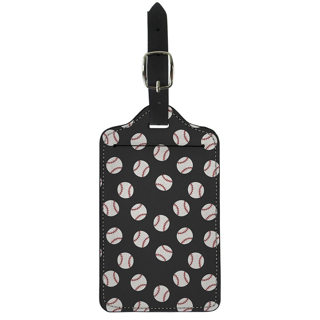 Black Baseball Pattern Print Luggage Tag