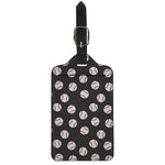 Black Baseball Pattern Print Luggage Tag