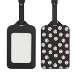 Black Baseball Pattern Print Luggage Tag