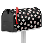 Black Baseball Pattern Print Mailbox Cover