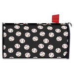 Black Baseball Pattern Print Mailbox Cover