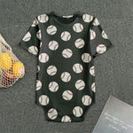 Black Baseball Pattern Print Men's Bodysuit