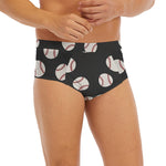 Black Baseball Pattern Print Men's Briefs